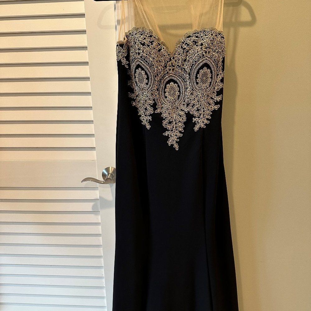 Black and Gold Strapless Formal Size 16